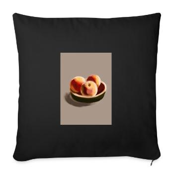 Drei Pfirsiche - Sofakissenbezug 45 x 45 cm - Schwarz - Vorne