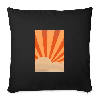 Orangefarbene Wolken - Sofakissenbezug 45 x 45 cm - Schwarz - Vorne