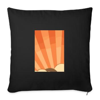 Orangefarbene Wolken - Sofakissenbezug 45 x 45 cm - Schwarz - Vorne