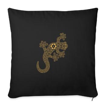 Cadeau psychédélique de mode luxe Gecko amphibien - Housse de coussin décorative 45 x 45 cm - noir - Devant
