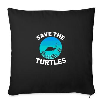 Save the Turtles Retro Sea Turtle - Sofa pillowcase 17,3'' x 17,3'' (45 x 45 cm) - black - Front