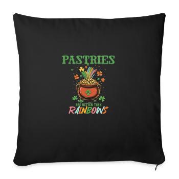 Les pâtisseries de la Saint-Patrick valent mieux que les arcs-en-ciel - Housse de coussin décorative 45 x 45 cm - noir - Devant