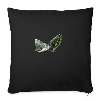 turtle tortoise - Sofa pillowcase 17,3'' x 17,3'' (45 x 45 cm) - black - Front
