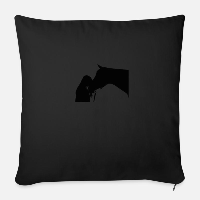 Pferd - Sofakissenbezug 45 x 45 cm - Schwarz