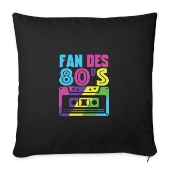 fan des 80s - Housse de coussin décorative 45 x 45 cm - noir - Devant