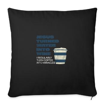 Jésus a transformé l’eau en vin - Funny Christian - Housse de coussin décorative 45 x 45 cm - noir - Devant