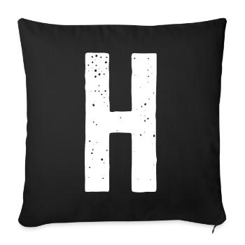 H Letter - Sofa pillowcase 17,3'' x 17,3'' (45 x 45 cm) - black - Front