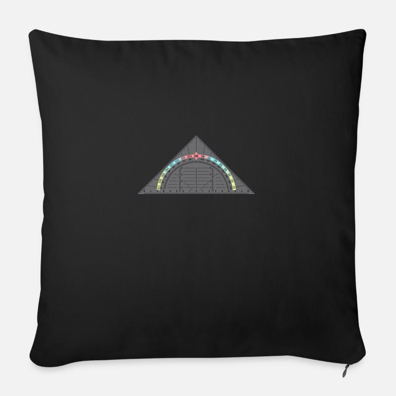 Geodreieck - Sofakissenbezug 45 x 45 cm - Schwarz