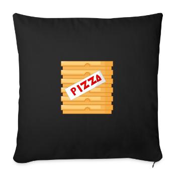 Pizza Pizza Box Pizza Supplier - Sofa pillowcase 17,3'' x 17,3'' (45 x 45 cm) - black - Front