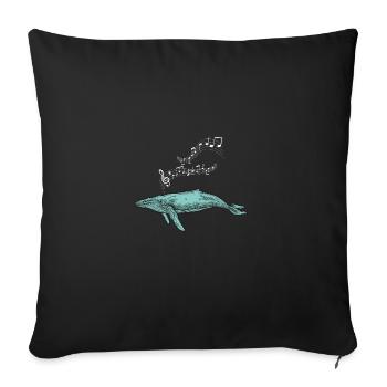 baleines mer poisson eau mer mer cachalot - Housse de coussin décorative 45 x 45 cm - noir - Devant