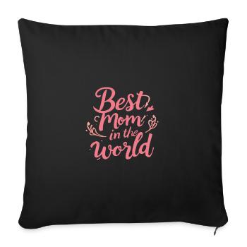 Message sincère pour la fête des mères - Housse de coussin décorative 45 x 45 cm - noir - Devant