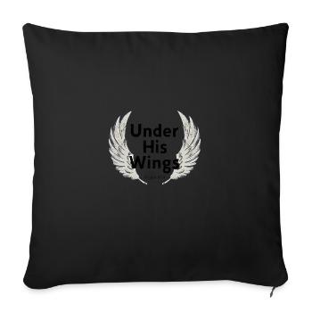 Under His Wings Psalm 91:4 Angel Wings Desig - Sofa pillowcase 17,3'' x 17,3'' (45 x 45 cm) - black - Front