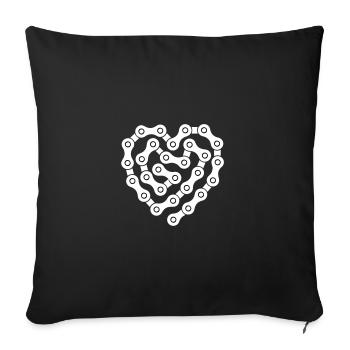 Coeur de maillons de la chaîne - Housse de coussin décorative 45 x 45 cm - noir - Devant