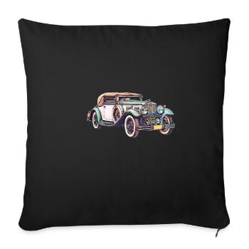 Oldtimer car - Sofa pillowcase 17,3'' x 17,3'' (45 x 45 cm) - black - Front