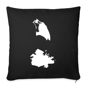 Antigua and Barbuda map flag - Sofa pillowcase 17,3'' x 17,3'' (45 x 45 cm) - black - Front