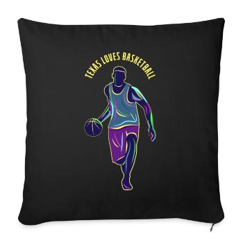Texas basketball design for proud Texas fans - Sofa pillowcase 17,3'' x 17,3'' (45 x 45 cm) - black - Front