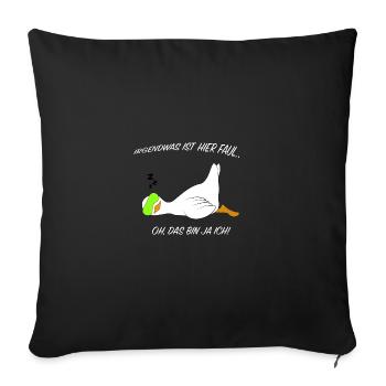 Ente lustig faul Spruch - Sofakissenbezug 45 x 45 cm - Schwarz - Vorne
