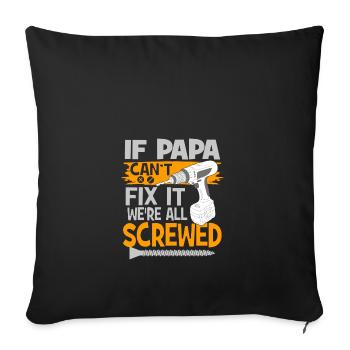 T-shirt Mécanicien · Outil · · Mécanique Papa - Housse de coussin décorative 45 x 45 cm - noir - Devant