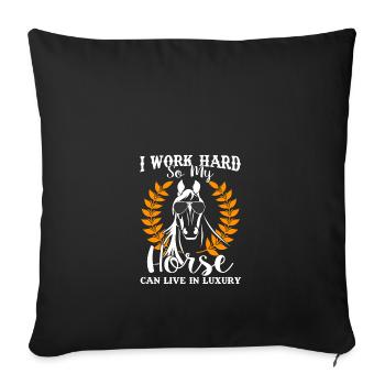 T-shirt drôle de cheval de poison de vie de luxe - Housse de coussin décorative 45 x 45 cm - noir - Devant