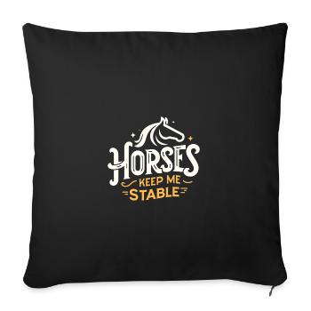 Pferde halten mich auf Trab - Sofakissenbezug 45 x 45 cm - Schwarz - Vorne