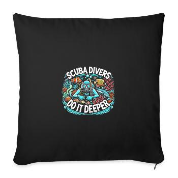 Taucher machen es tiefer - Sofakissenbezug 45 x 45 cm - Schwarz - Vorne