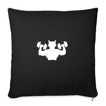 Body Builder Cat - Gym Bodybuilder Gym - Sofa pillowcase 17,3'' x 17,3'' (45 x 45 cm) - black - Front
