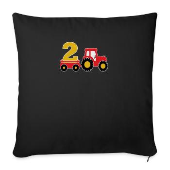 2 years old and truck - Sofa pillowcase 17,3'' x 17,3'' (45 x 45 cm) - black - Front