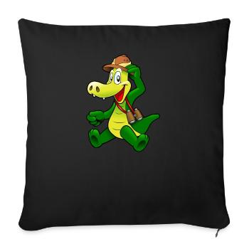 crocodile - Housse de coussin décorative 45 x 45 cm - noir - Devant