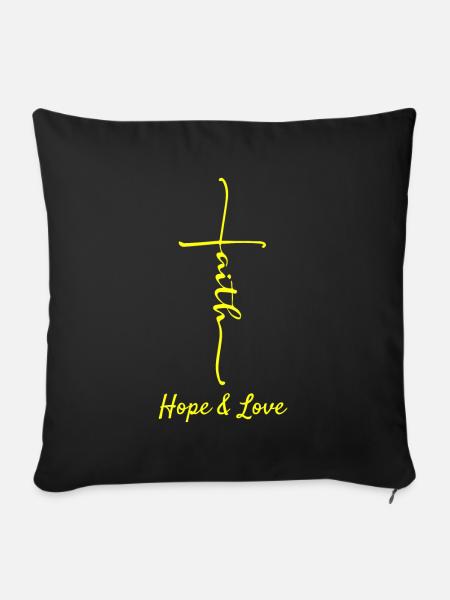 Christentum Christlich Gläubig Liebe Geschenk - Sofakissenbezug 45 x 45 cm - Schwarz