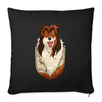 Dog Lover Dog Chest Bag Gift Collie - Sofa pillowcase 17,3'' x 17,3'' (45 x 45 cm) - black - Front