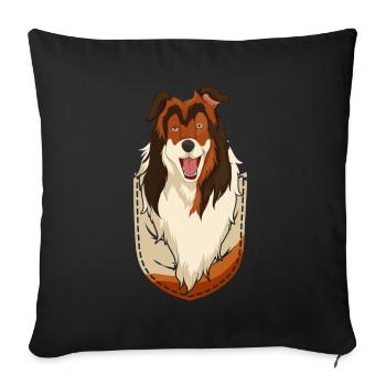 Pet Gift Idea Dog Chest Bag Collie - Sofa pillowcase 17,3'' x 17,3'' (45 x 45 cm) - black - Front