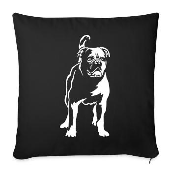Continental Bulldog "Black Edition" - Sofa pillowcase 17,3'' x 17,3'' (45 x 45 cm) - black - Front