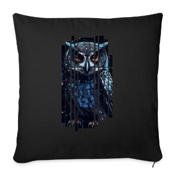 Sweet cyber owl - Sofa pillowcase 17,3'' x 17,3'' (45 x 45 cm) - black - Front
