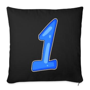 1 Gagnant - Housse de coussin décorative 45 x 45 cm - noir - Devant