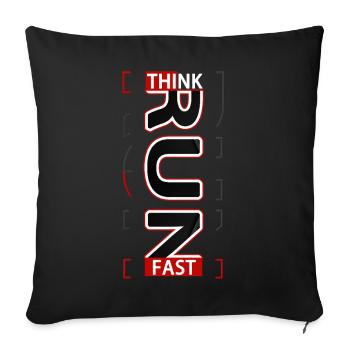 THINK FAST Running sport experience V1 - Sofa pillowcase 17,3'' x 17,3'' (45 x 45 cm) - black - Front