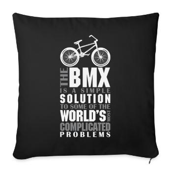 Mountain Bike Mountain Bike Saying MTB Downhill - Sofa pillowcase 17,3'' x 17,3'' (45 x 45 cm) - black - Front