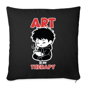 Professional Cloud Tester Manga Zen - Sofa pillowcase 17,3'' x 17,3'' (45 x 45 cm) - black - Front