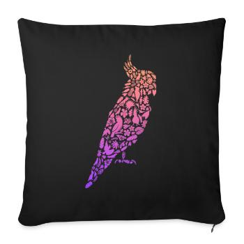 Yellow-crested Cockatoo Cockatoo Girl Bird Parrot - Sofa pillowcase 17,3'' x 17,3'' (45 x 45 cm) - black - Front