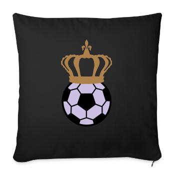 Fußball Kaiser - Fussball 3farbig - Sofakissenbezug 45 x 45 cm - Schwarz - Vorne