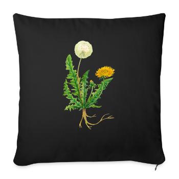 Pissenlit - Housse de coussin décorative 45 x 45 cm - noir - Devant