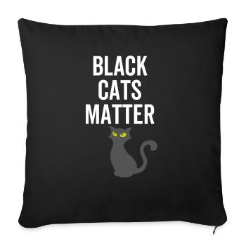 Les chats noirs comptent - Housse de coussin décorative 45 x 45 cm - noir - Devant