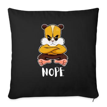 Nope Funny Lazy Hamster - Sofa pillowcase 17,3'' x 17,3'' (45 x 45 cm) - black - Front