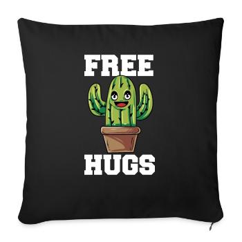 Drôle de câlins gratuits Cactus Sarcastique Design - Housse de coussin décorative 45 x 45 cm - noir - Devant