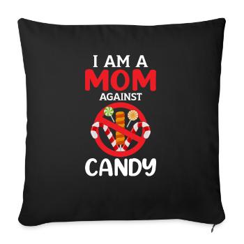 Maman contre les bonbons Humour adulte Dire cadeau - Housse de coussin décorative 45 x 45 cm - noir - Devant