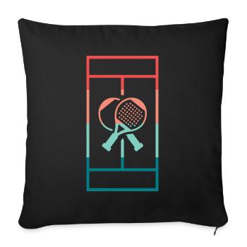 Padel Spielfeld Padeltennis Padelspieler - Sofakissenbezug 45 x 45 cm - Schwarz - Vorne