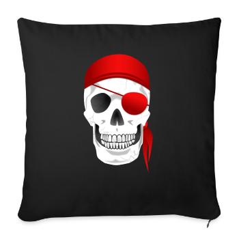 Skull Pirate - Sofa pillowcase 17,3'' x 17,3'' (45 x 45 cm) - black - Front