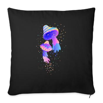 Mushroom Poisonous Mushroom Creative Toadstool - Sofa pillowcase 17,3'' x 17,3'' (45 x 45 cm) - black - Front