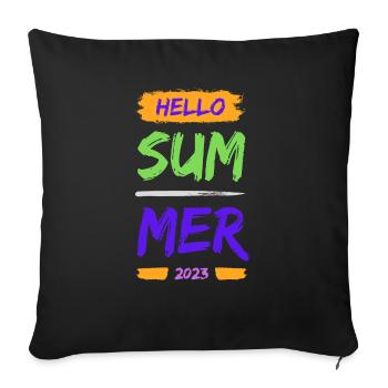 Hello Summer - Sofakissenbezug 45 x 45 cm - Schwarz - Vorne