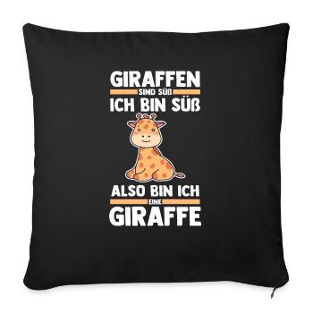 Giraffe Giraffen - Sofakissenbezug 45 x 45 cm - Schwarz - Vorne