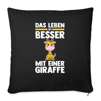 Giraffe Giraffen - Sofakissenbezug 45 x 45 cm - Schwarz - Vorne